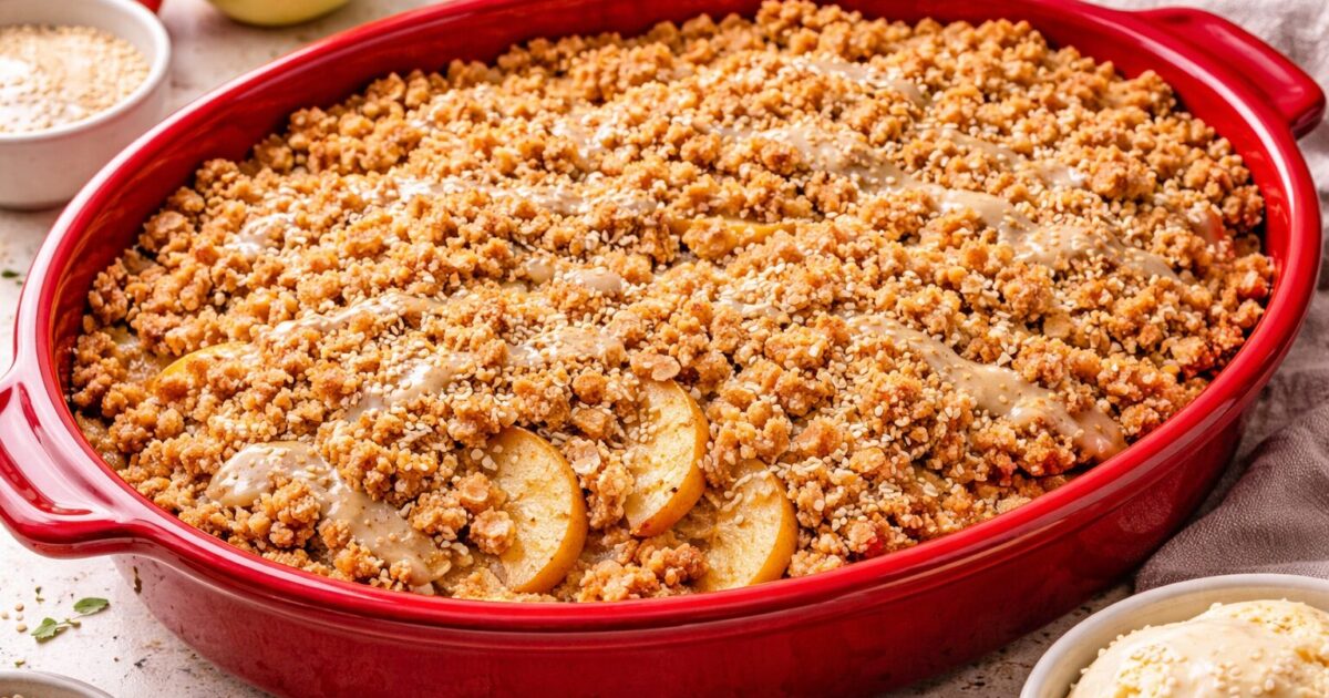 Tahini Apple Crumble