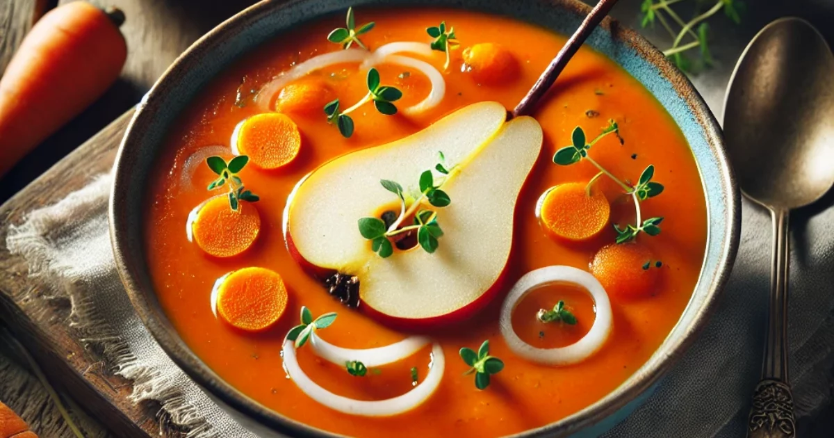 Pears, carrots and onions soup
