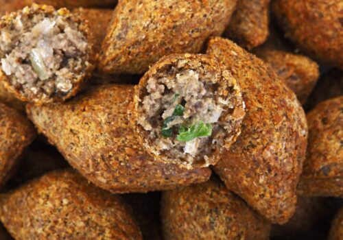 Lamb kibbeh with pine nuts