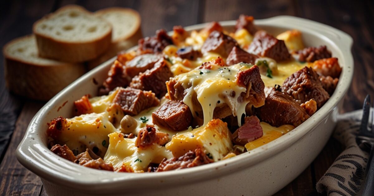 Crockpot Cheesesteak Potato Casserole Gimmerecipe