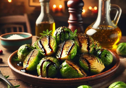 grilled Brussels sprouts with balsamic glaze