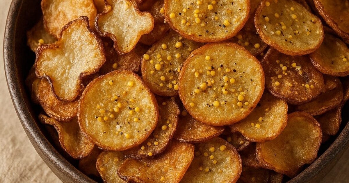 Jerusalem Artichoke and Potato Chips with Mustard Salt