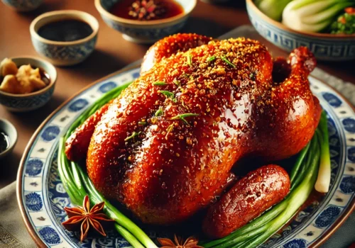 Cantonese roasted duck with five-spice and honey glaze
