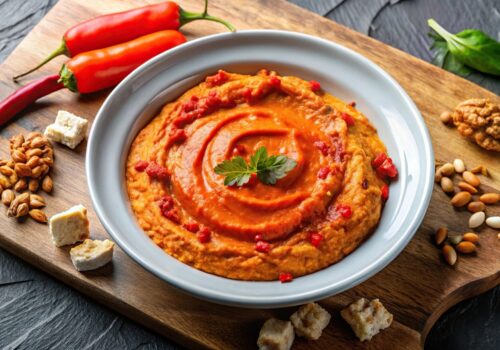 Muhammara with roasted red peppers and walnuts