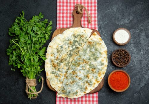 Traditional Indian garlic naan with butter