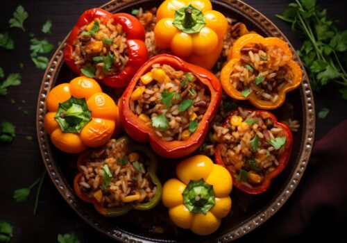 Ninja Grill Stuffed Bell Peppers